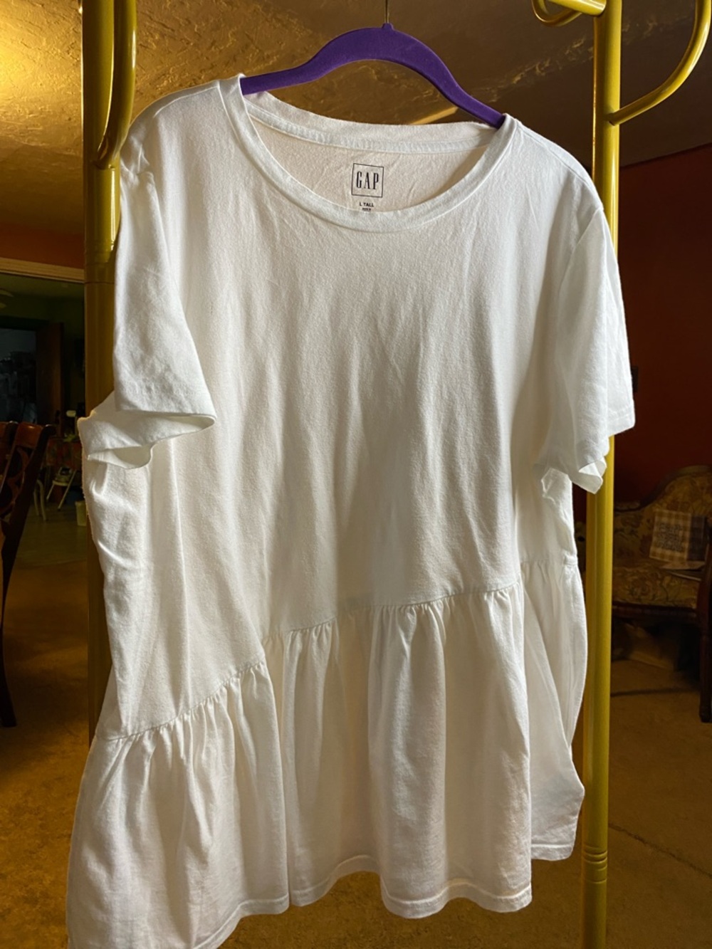 GAP White Short Sleeve Peplum Tee